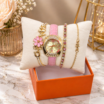 Set Reloj Mujer con Pulseras Elegantes